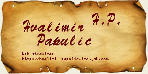 Hvalimir Papulić vizit kartica